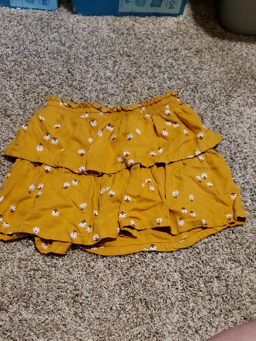 Women’s Yellow Floral Tiered Mini Skirt
